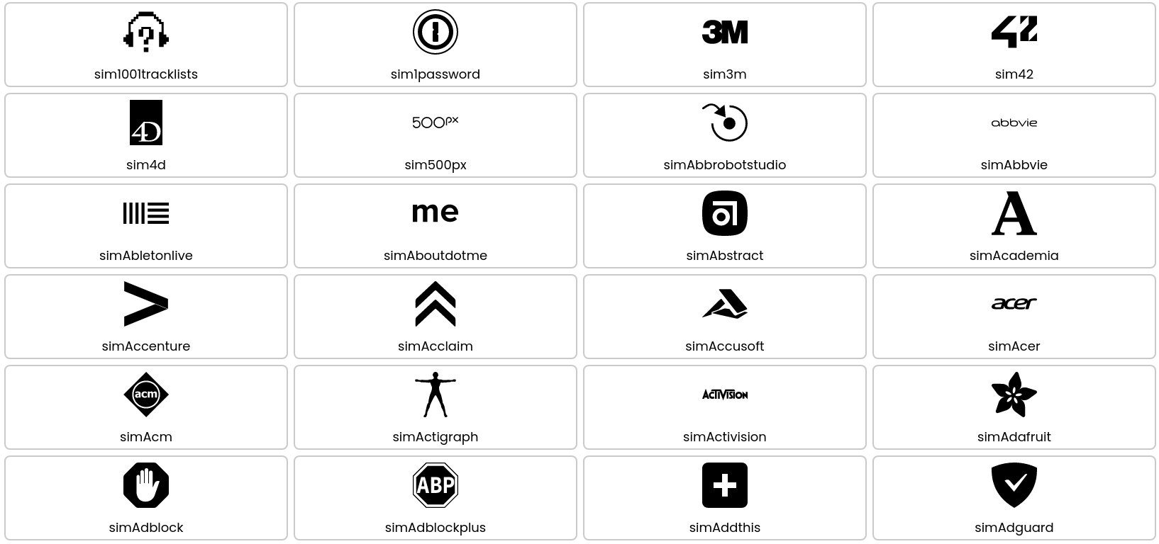 Simple Icons preview