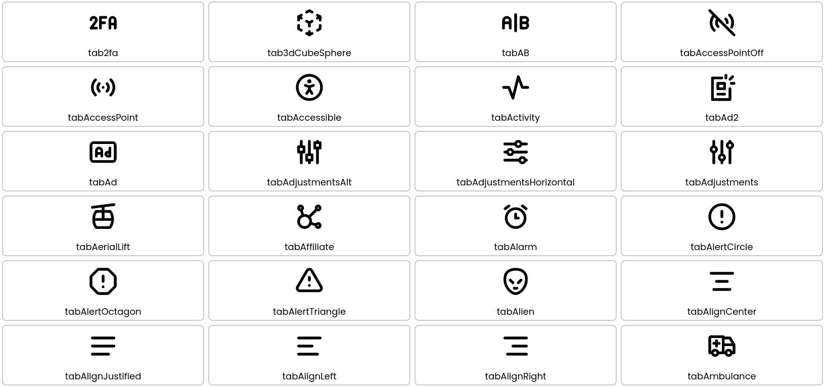 Tabler Icons preview